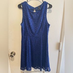 City Triangle Plus Size Royal Blue Lace Dress